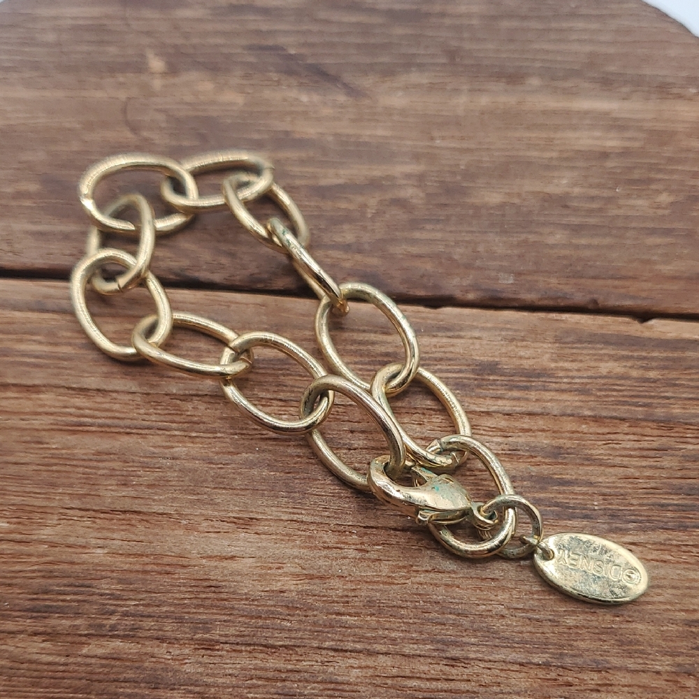 Childs Disney‎ Gold Tone Link Collectible Chain Bracelet B3431